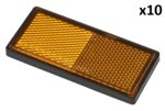 Reflector naranja 85x39mm autoadhesivo con placa base x10 piezas