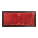 Reflector rojo 85x39mm autoadhesivo con placa base x10 piezas