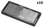 Reflector blanco 85x39mm autoadhesivo con placa base x10 piezas