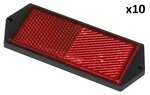 Reflector rojo 104x40mm montaje con tornillos x10 piezas