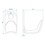 Gancho atornillable de metal 37 x 25 x 3 mm x5 unidades