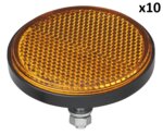 Reflector naranja 60 mm con tornillo 5 x10 piezas