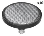 Reflector blanco 60 mm con tornillo 5 x10 piezas