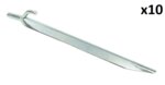 Estaca de tienda de metal de 25 cm con gancho x10 piezas