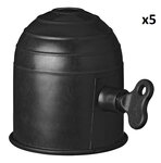 Tapa de barra de remolque negra con cerradura x5 piezas