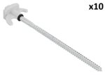 Piqueta para tienda 20 cm metalica atornillable con gancho de plastico x10 unidades