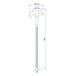 Piqueta para tienda 20 cm metalica atornillable con gancho de plastico x10 unidades