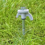 Piqueta para tienda 20 cm metalica atornillable con gancho de plastico x10 unidades