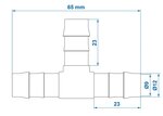 Racor en T para manguera 12 mm x10 unidades