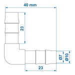 Racor de manguera en angulo 10 mm x10 unidades
