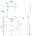 Anilla de amarre 89 x 85 mm x10 piezas