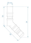 Racor de manguera con junta torica para mangueras de 10/12 mm rojo x5 piezas