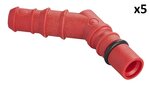 Racor de manguera con junta torica para mangueras de 10/12 mm rojo x5 piezas
