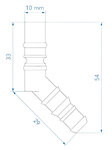 Racor de manguera con junta torica para mangueras de 10/12 mm azul x5 piezas