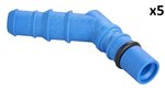 Racor de manguera con junta torica para mangueras de 10/12 mm azul x5 piezas