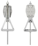 Soporte de esquina para caravana 1000 kg 605 x 280 mm H: 470 mm con pie de estabilizacion y mecanismo de extension alargado