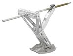 Soporte de esquina para caravana 1000 kg 605 x 280 mm H: 470 mm con pie de estabilizacion y mecanismo de extension alargado