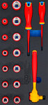 Juego de llaves de vaso y destornilladores VDE 10 mm (3/8) 17 piezas