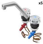 Grifo mezclador De Luxe diametro 20 mm negro/cromo, mando grande x5 unidades