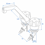 Grifo mezclador De Luxe diametro 20 mm negro/cromo, mando grande x5 unidades