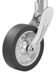 Rueda jockey 570/60 mm con llanta metalica grande y neumatico de goma 220 x 65 mm, plegable 300 kg