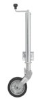 Rueda jockey 570/60 mm con llanta metalica grande y neumatico de goma 220 x 65 mm, plegable 500 kg