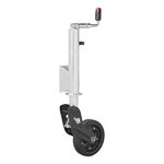 Rueda jockey 73 mm llanta metalica con neumatico de goma 260 x 65 mm plegable