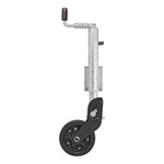 Rueda jockey 73 mm llanta metalica con neumatico de goma 260 x 65 mm plegable