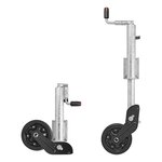 Rueda jockey 73 mm llanta metalica con neumatico de goma 260 x 65 mm plegable