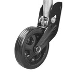 Rueda jockey 73 mm llanta metalica con neumatico de goma 260 x 65 mm plegable