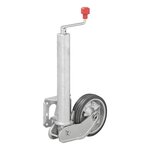 Rueda jockey 60 mm llanta metalica con neumatico de goma 200 x 50 mm plegable