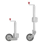 Rueda jockey 60 mm llanta metalica con neumatico de goma 200 x 50 mm plegable