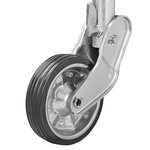 Rueda jockey 60 mm llanta metalica con neumatico de goma 200 x 50 mm plegable