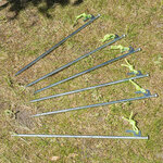 Piqueta para terreno rocoso de 40 cm acero galvanizado con gancho en P Heavy Duty – set de 6 unidades