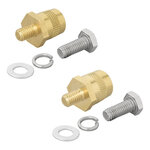 Juego de bornes de bateria atornillables (+) y (-) de laton M8 con tornillo y arandela