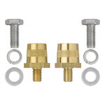 Juego de bornes de bateria atornillables (+) y (-) de laton M8 con tornillo y arandela