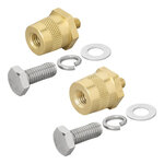 Juego de bornes de bateria atornillables (+) y (-) de laton M6 con tornillo y arandela