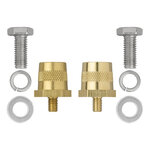 Juego de bornes de bateria atornillables (+) y (-) de laton M6 con tornillo y arandela