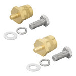 Juego de bornes de bateria atornillables (+) y (-) de laton M6 con tornillo y arandela