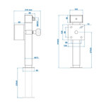 Pata de soporte 60x60 mm abatible SF60 D85 SW19 410-655 mm 1300 kg