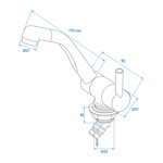 Grifo mezclador Trend A con cano Style 3000 12V diametro 33 mm cromo x5 unidades