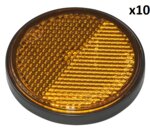 Reflector naranja 58 mm autoadhesivo con placa base x10 unidades