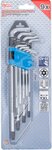 Juego de llaves allen extra largas perfil en T (para Torx) con perforacion T10 - T50 9 piezas