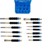 Juego de botadores / granetes / cinceles planos con proteccion para la mano 13 piezas