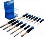 Juego de botadores / granetes / cinceles planos con proteccion para la mano 13 piezas