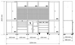 Sistema de unidad de pared Flex madera 5 modulos