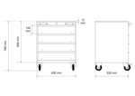 Carro de herramientas 4 cajones vacio para sistema de modulos de pared