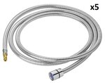 Manguera de ducha metalica 1,5 m 3/8 tuerca giratoria - 1/2 cono x5 piezas