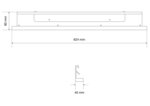 Cubierta de proteccion para iluminacion para elementos LED elemento esquinero 624 mm