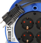 Carrete de cable negro 15 m H05VV-F 3G1,5